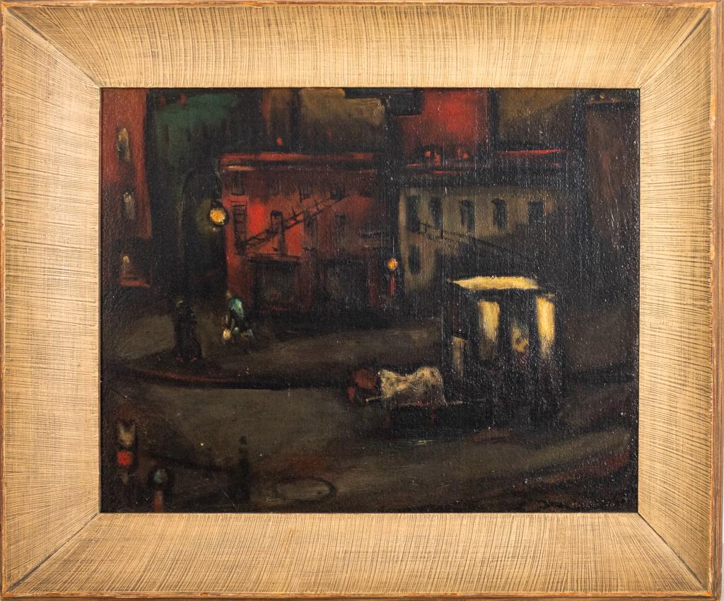 Otto Botto Abstract Night Cityscape Oil on Board (1 of 11)