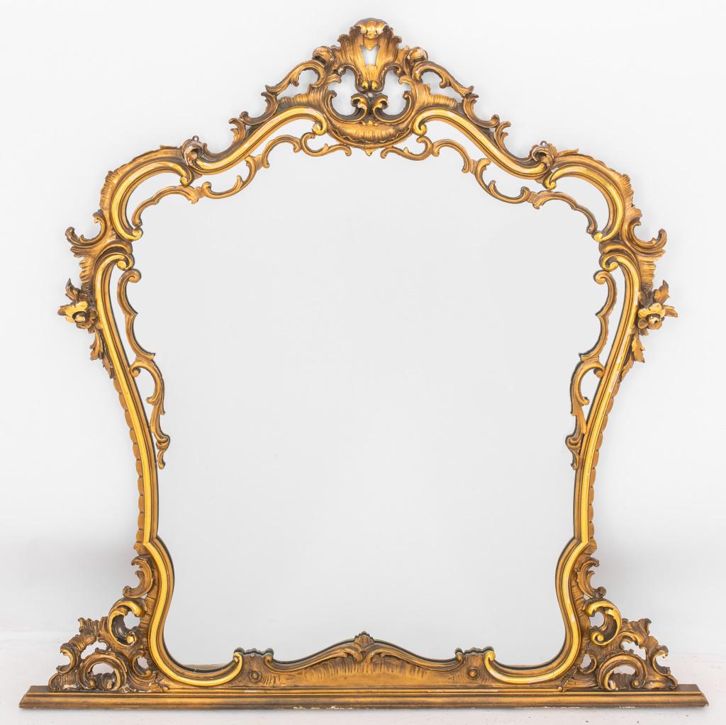 Rococo Style Gilt Wood Mantel Mirror (1 of 6)