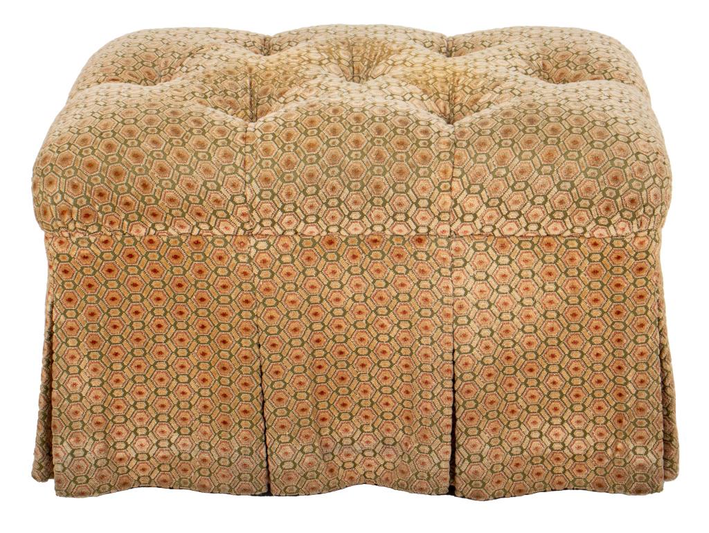Button Upholstered Ottoman on Casters (1 of 7)