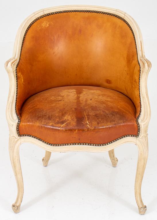 Louis XV Style Cream-Painted Fauteuil de Bureau (1 of 11)