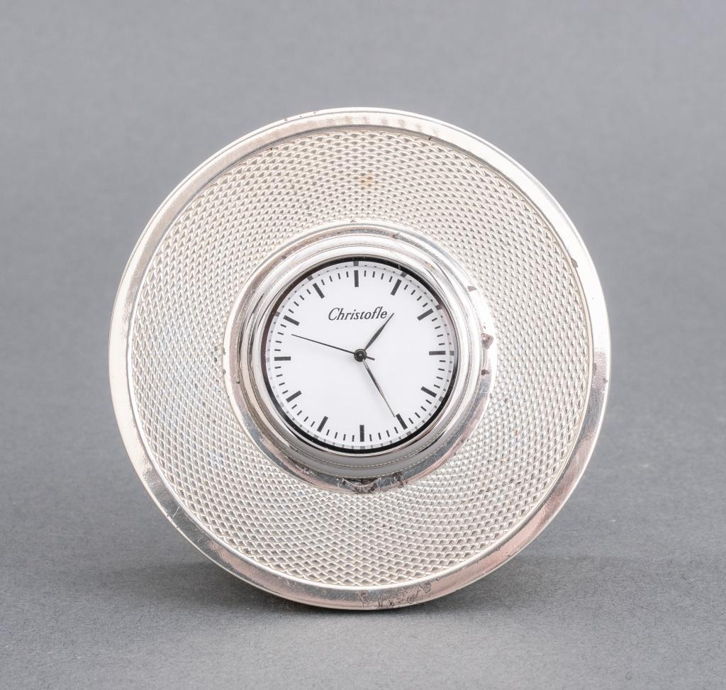 Christofle Round Desk Clock / Travel Clock (1 of 5)