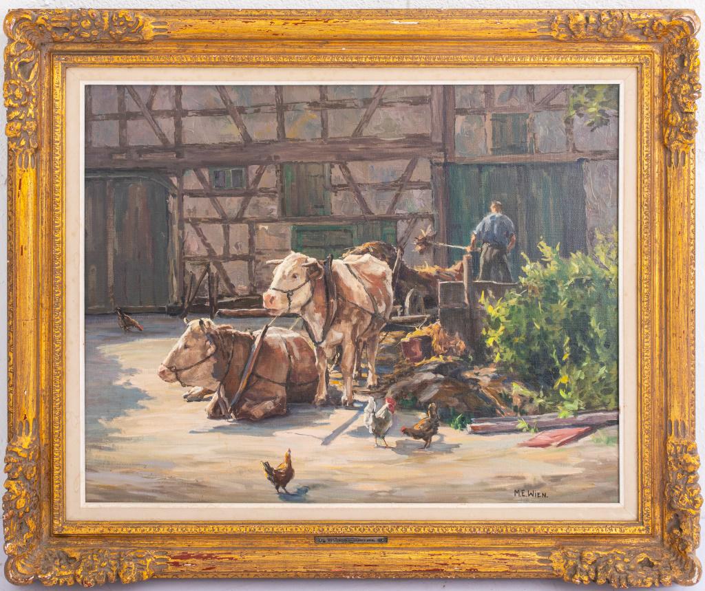 M. E. Wein "Resting" Oil on Canvas (1 of 9)