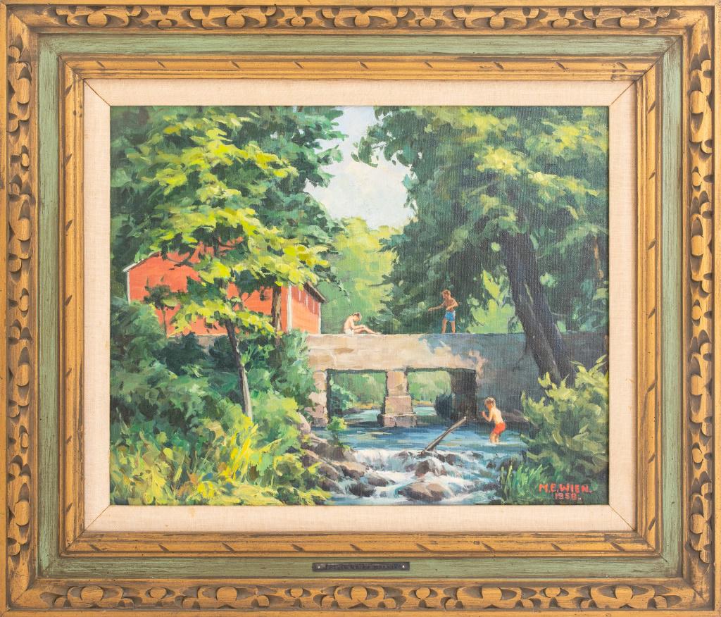 M. E. Wien, "First One In" Oil on Canvas, 1955 (1 of 9)