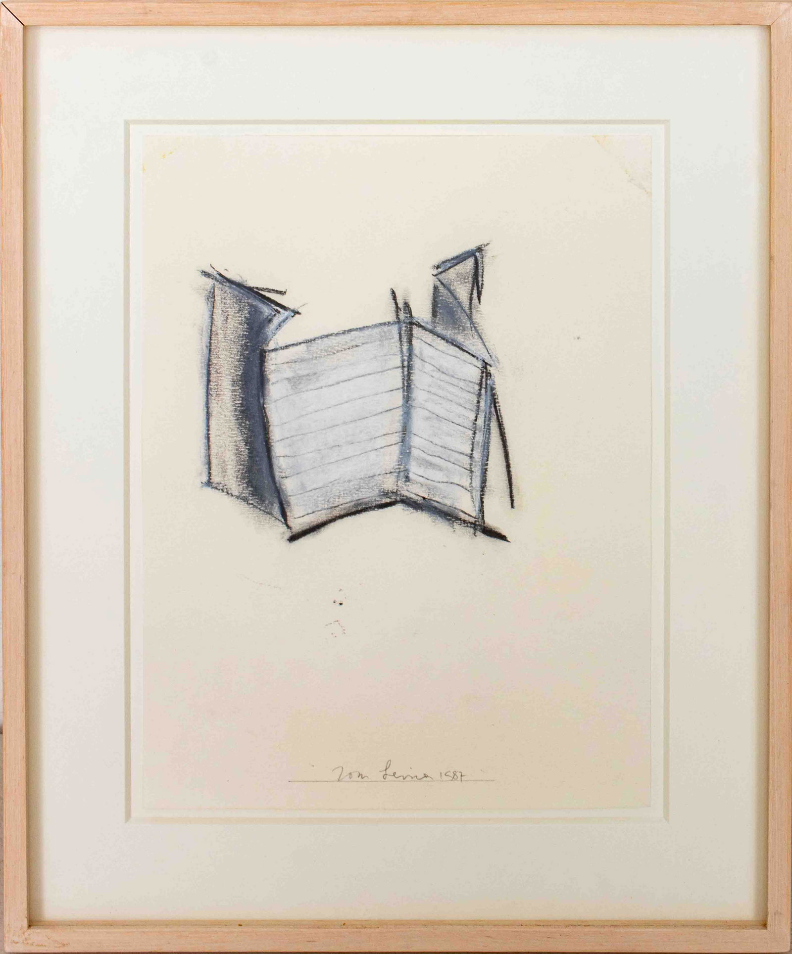 Tom Levine "White Fence" Graphite, Pastel on Paper (1 of 9)