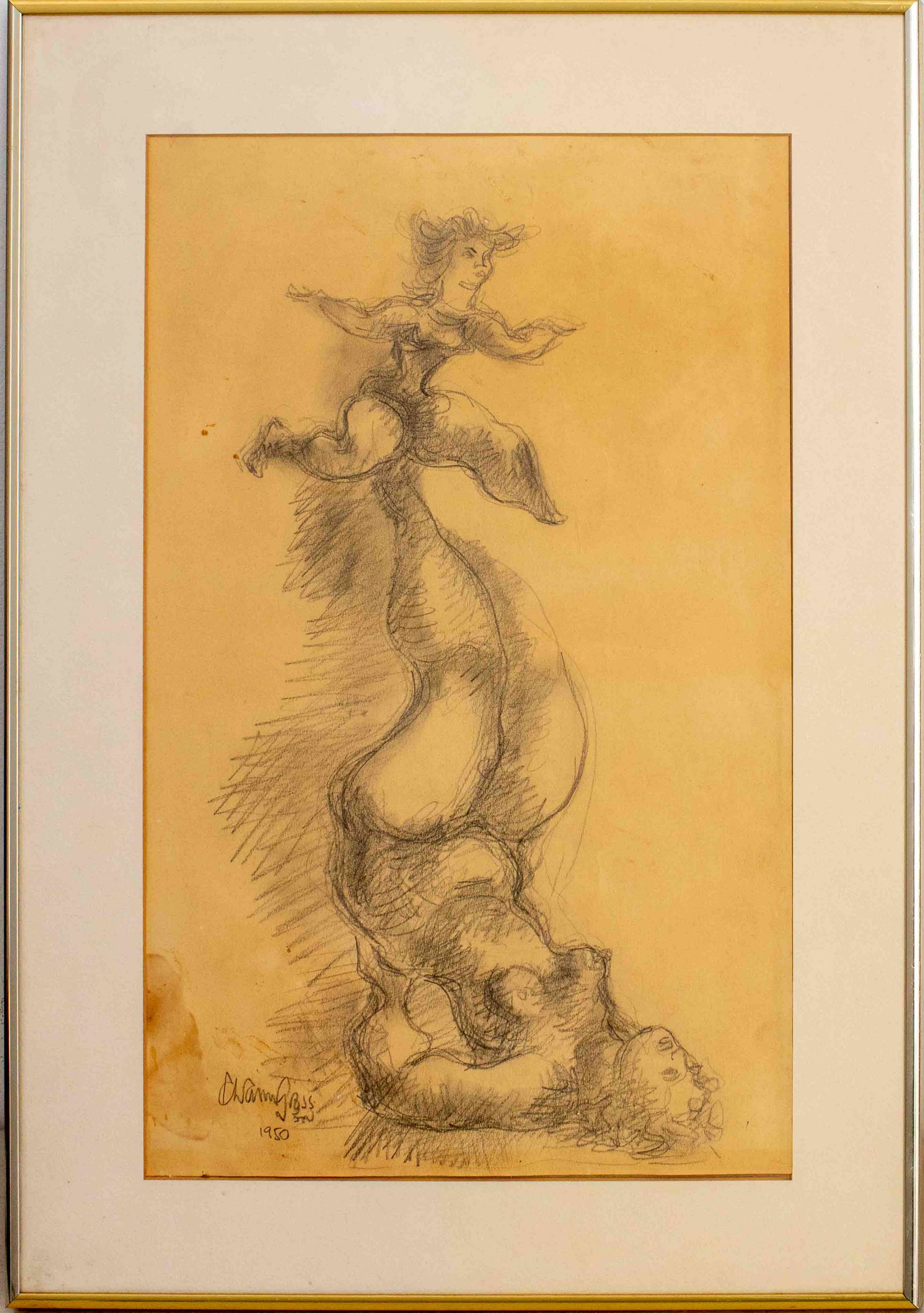 Chaim Gross "Acrobats" Drawing (1 of 8)