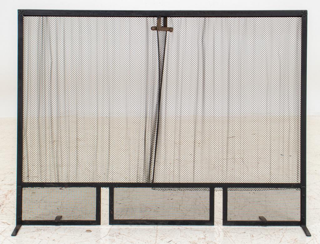 Black Metal Single Panel Firescreen With Doors (1 of 6)