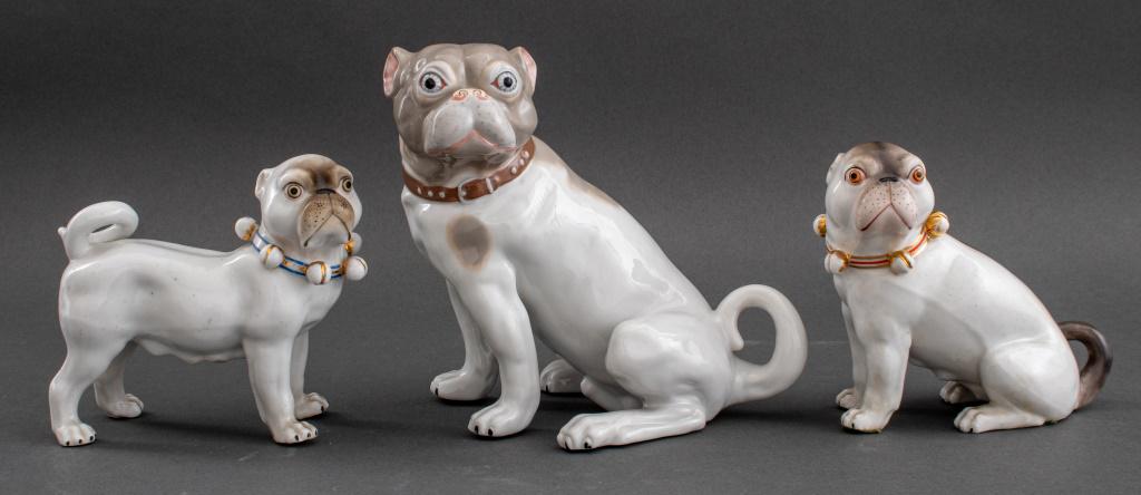Porcelain Pugs Figurine, 3 (1 of 9)
