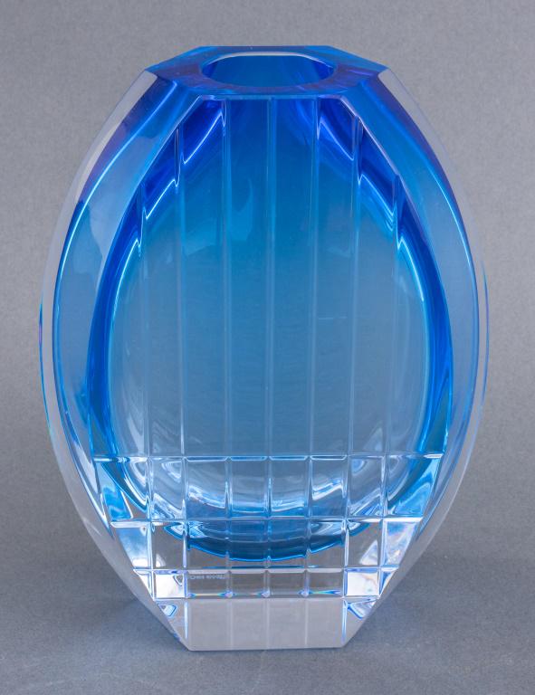Baccarat Blue Cobalt and Clear Crystal Vase (1 of 12)
