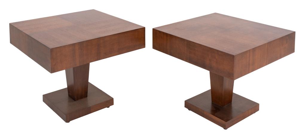 Art Deco Modern Style Mahogany End Tables, Pair (1 of 5)