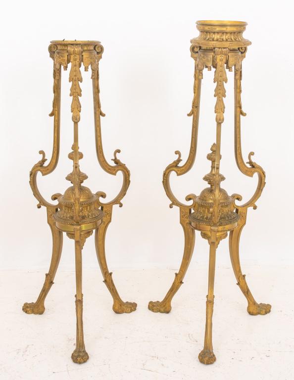 Belle Epoque Gilt Bronze Pedestals, Pair (1 of 5)