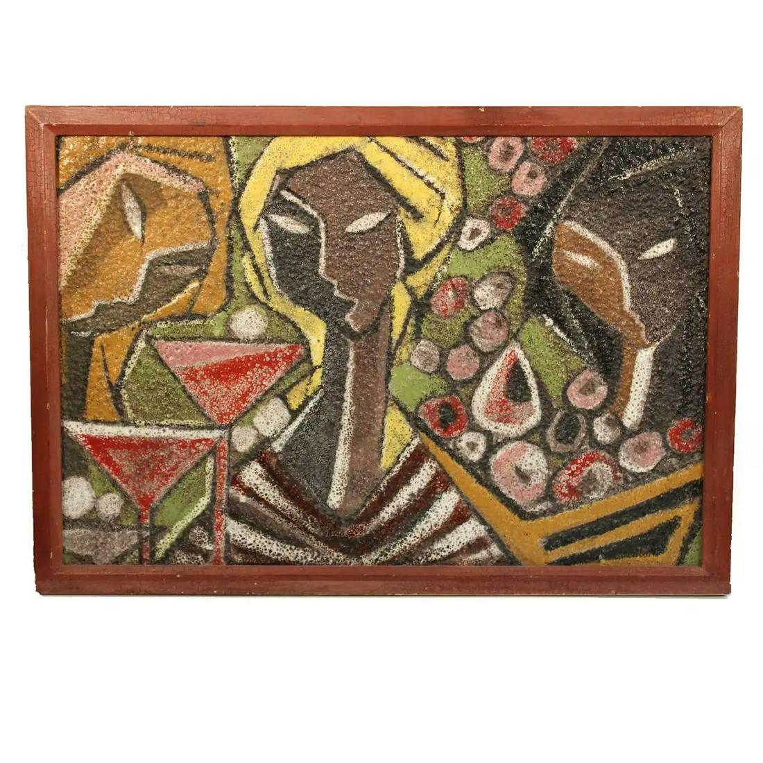 Italian Modern Cubist Style Ceramic Mural (1 of 3)