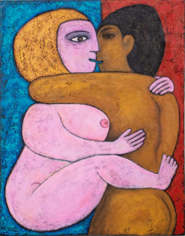 Louis Mendez "Lovers" Acrylic on Canvas (1 of 8)