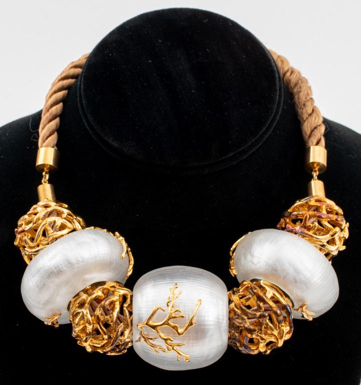 Alexis Bittar Gold Tone Coral Reef Motif Necklace (1 of 9)