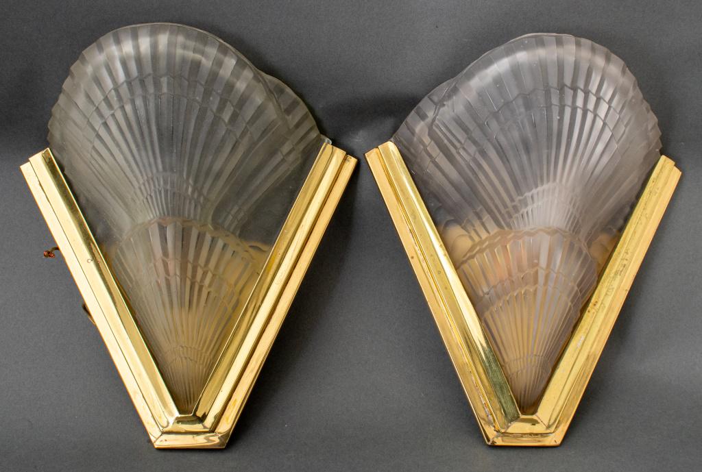 Noverdy French Art Deco Frosted Glass Sconces, 2 (1 of 7)