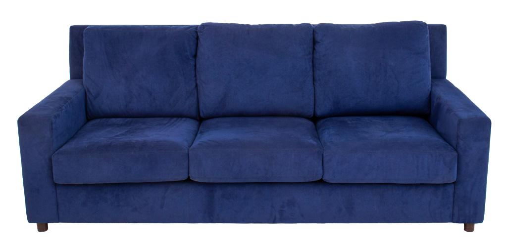 American Leather Modern Blue Suede Couch / Sofa (1 of 7)