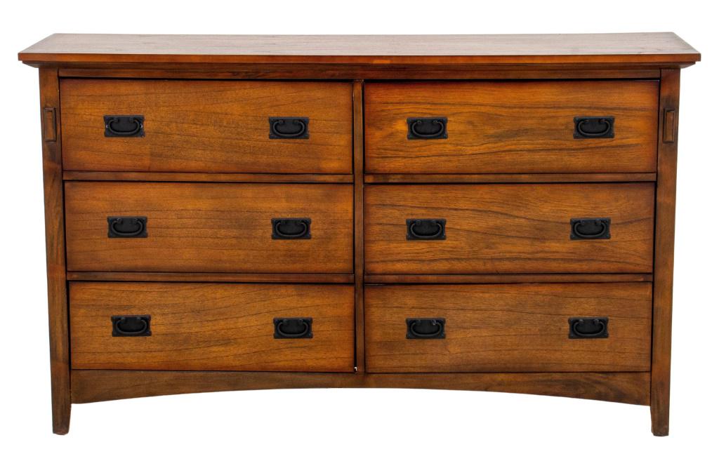 Arts & Crafts Style Six Drawer Dresser (1 of 10)