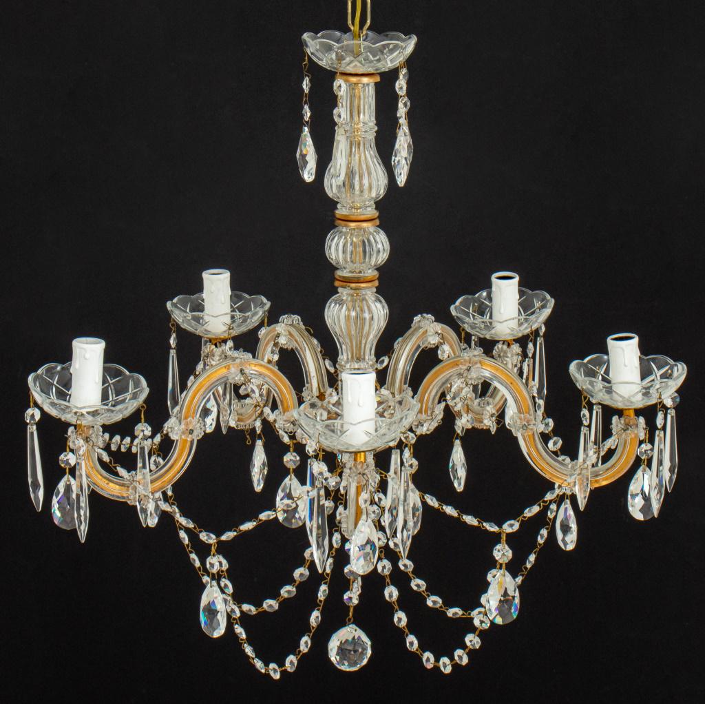 Waterford Style Five Light Chandelier (1 of 12)