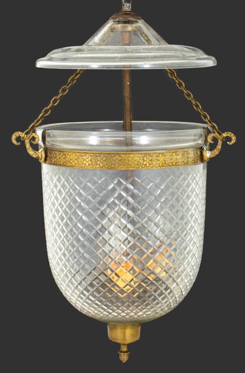 Regency Style Brass-Mounted Glass Hall Lantern (1 of 9)
