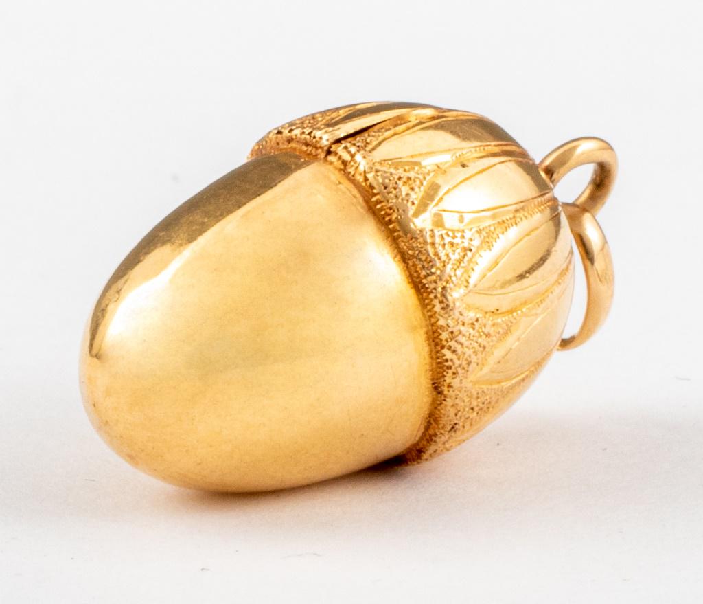 Victorian 14K Gold Acorn Charm Pendant (1 of 4)