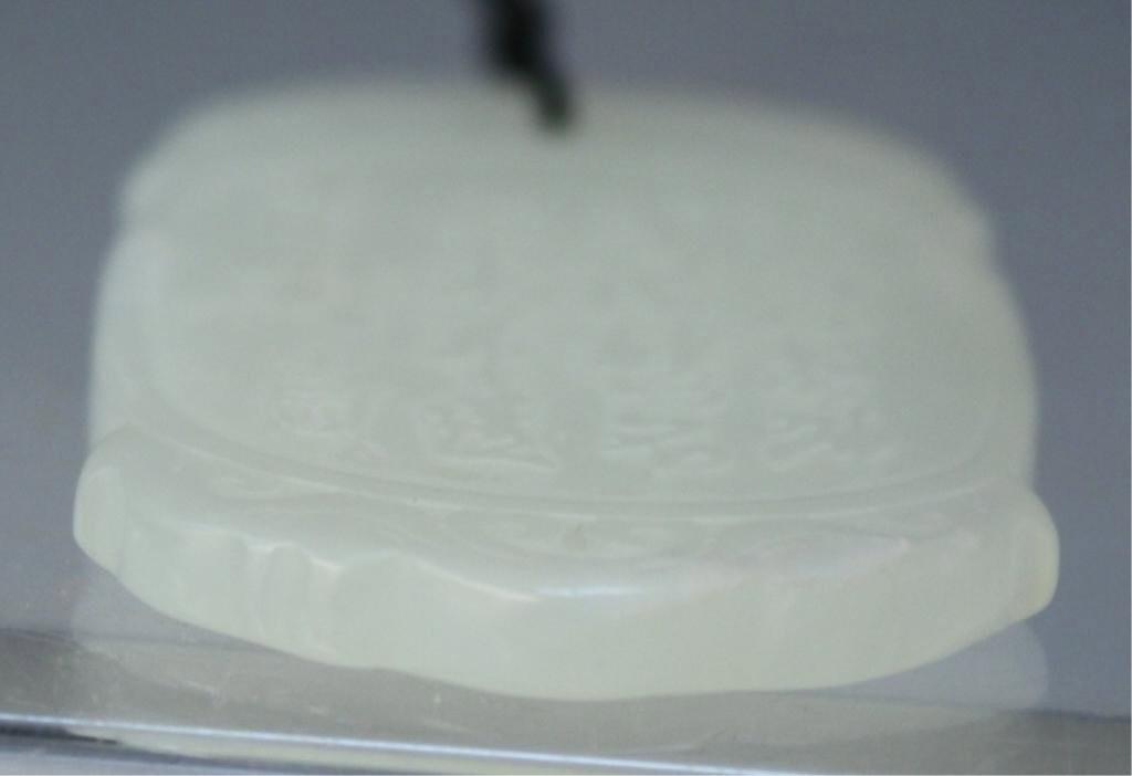 Chinese Carved Jade Pendant with Figures - 3