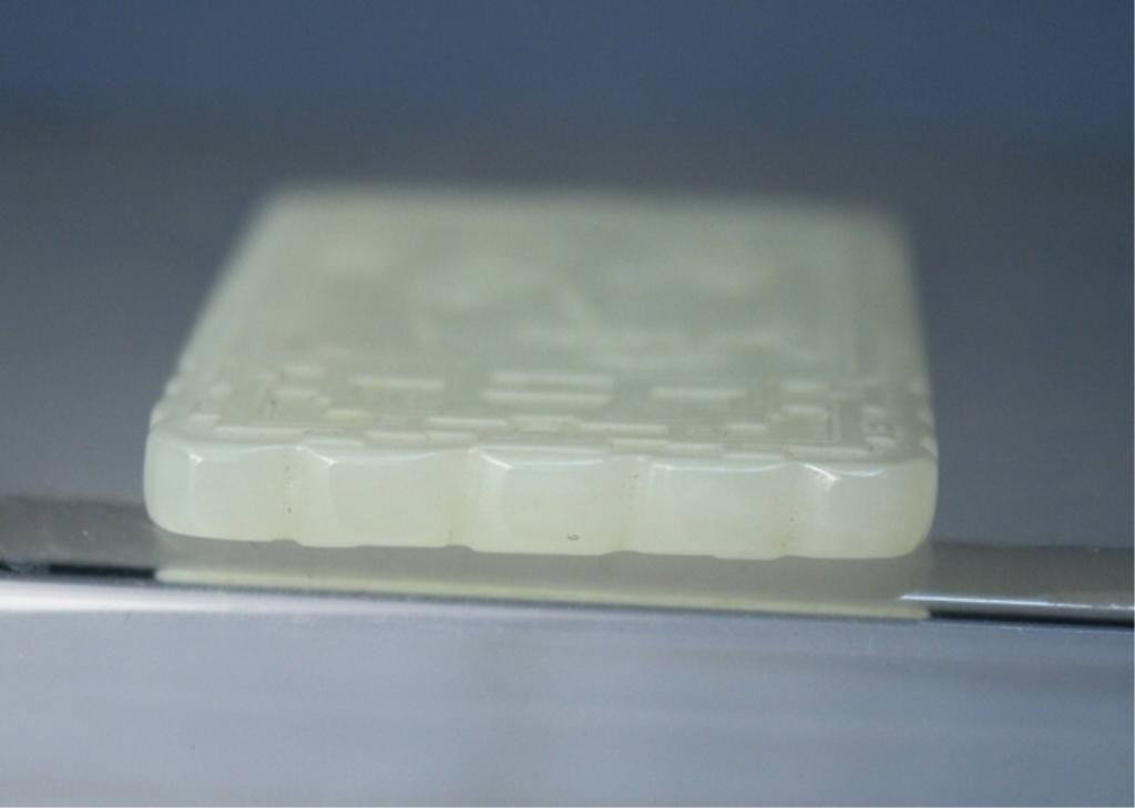 Chinese Carved Jade Rectangular Pendant - 3