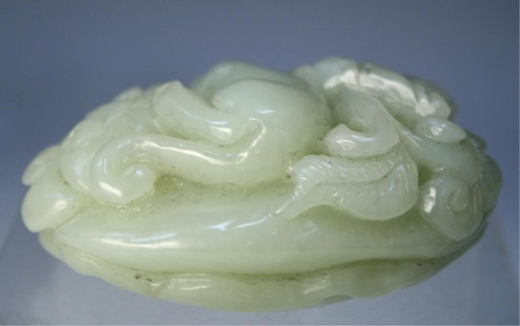 Chinese Jade Carving of Creature & Mushrooms - 5
