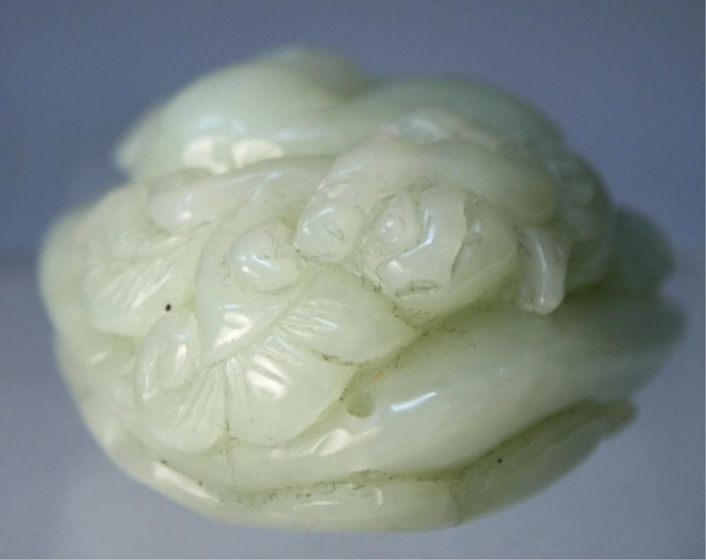 Chinese Jade Carving of Creature & Mushrooms - 6