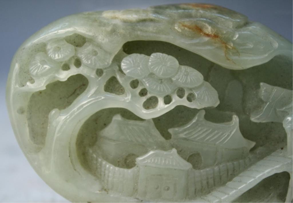 Chinese Jade Landscape Carving with Elder - 9