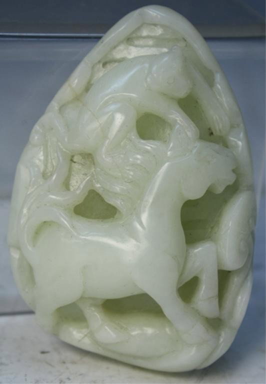 Chinese Jade Carving of Horse & Monkey