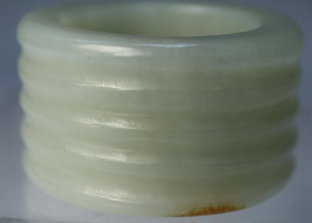 Chinese Carved Jade Archer's Thumb Ring - 10