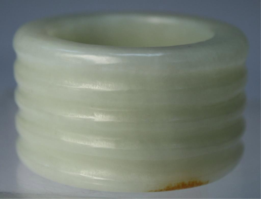 Chinese Carved Jade Archer's Thumb Ring - 3
