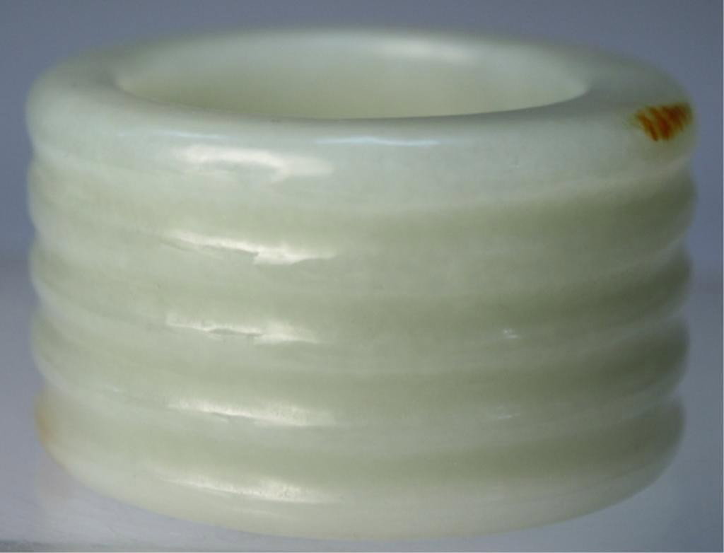 Chinese Carved Jade Archer's Thumb Ring - 4