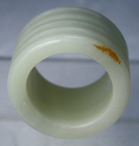 Chinese Carved Jade Archer's Thumb Ring - 6