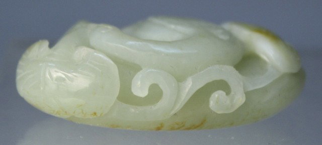 Chinese Small Jade Carving of Bird & Mushrooms - 10
