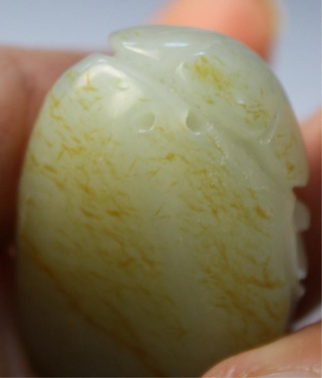 Chinese Small Jade Carving of Bird & Mushrooms - 4
