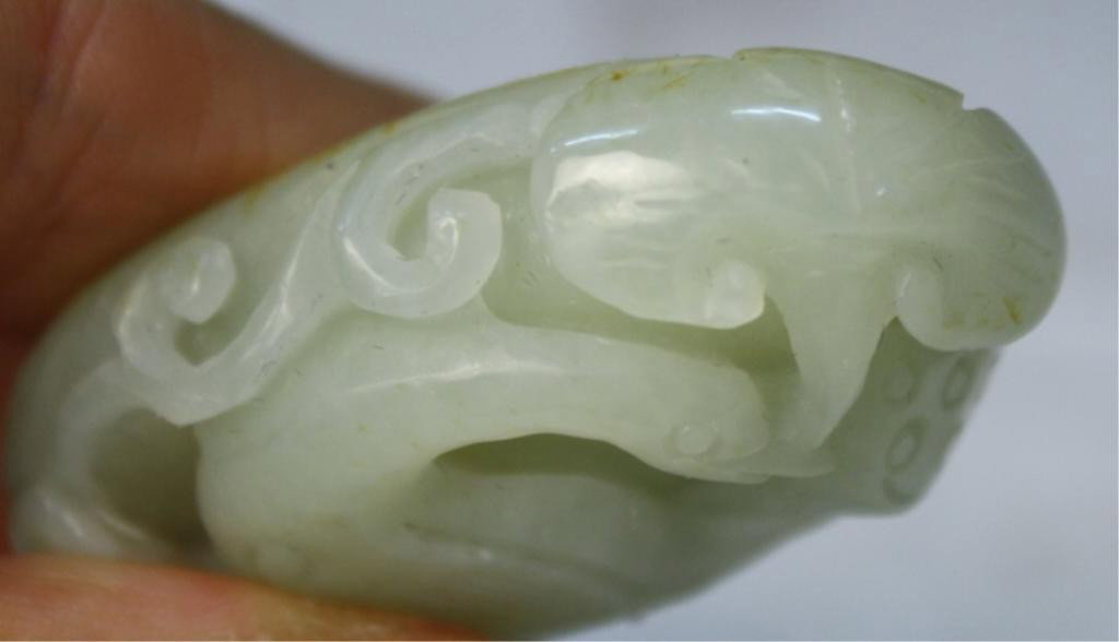 Chinese Small Jade Carving of Bird & Mushrooms - 5