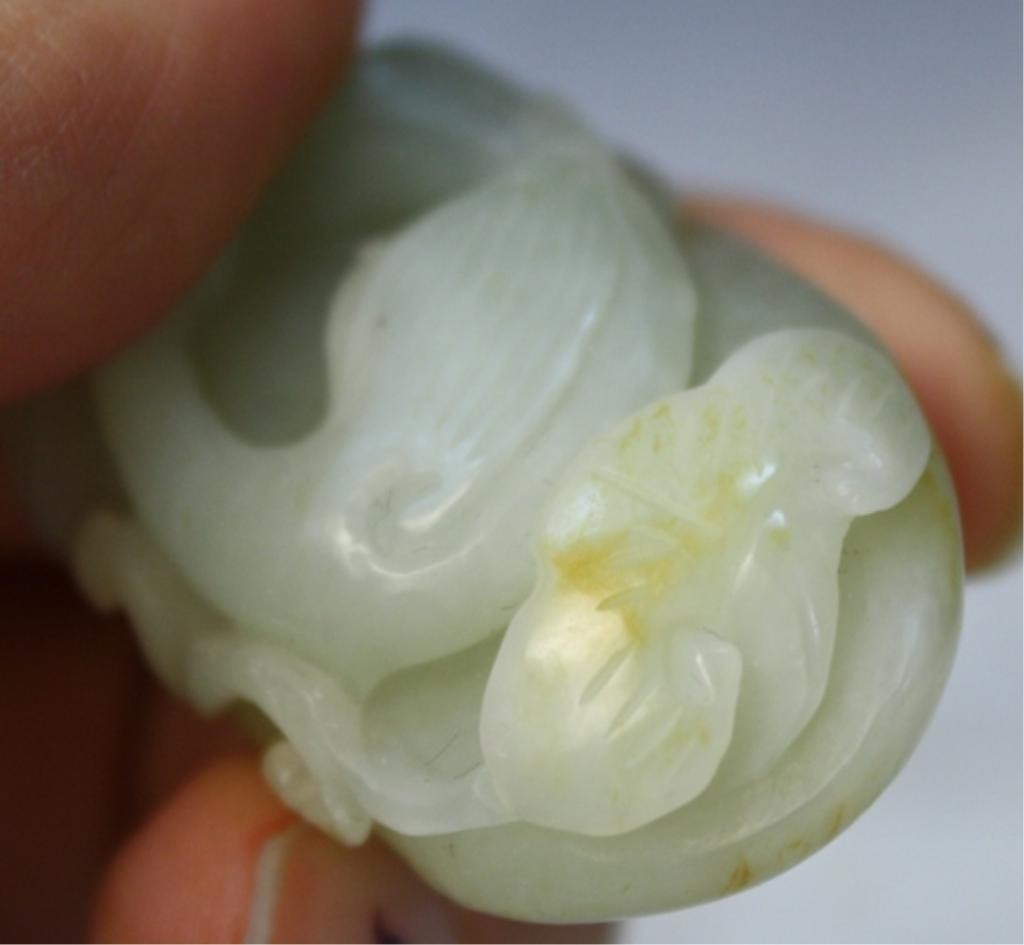 Chinese Small Jade Carving of Bird & Mushrooms - 6