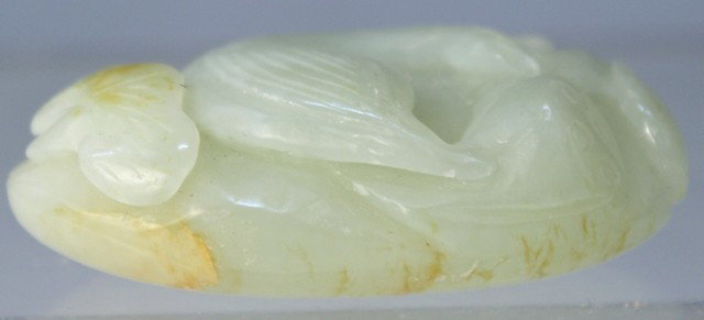 Chinese Small Jade Carving of Bird & Mushrooms - 9
