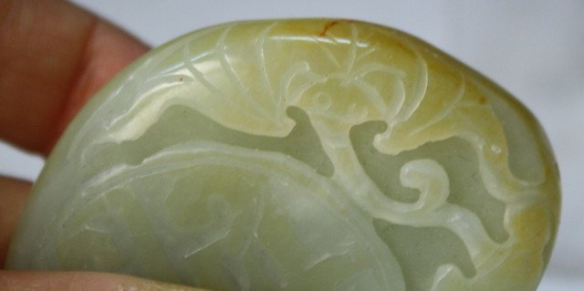 Chinese Small Jade Carving with Bat - 8