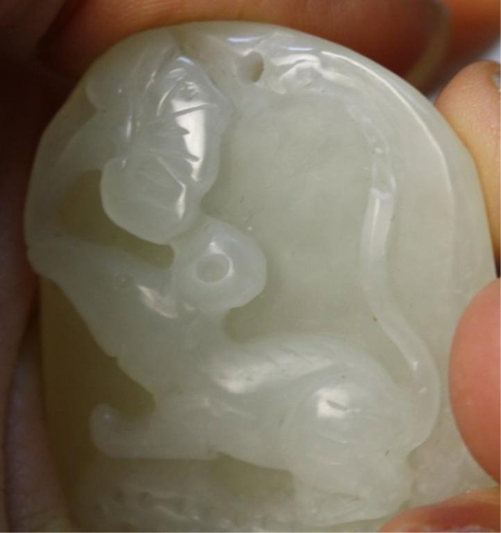 Chinese Jade Carving of Creature and Mushroom - 2