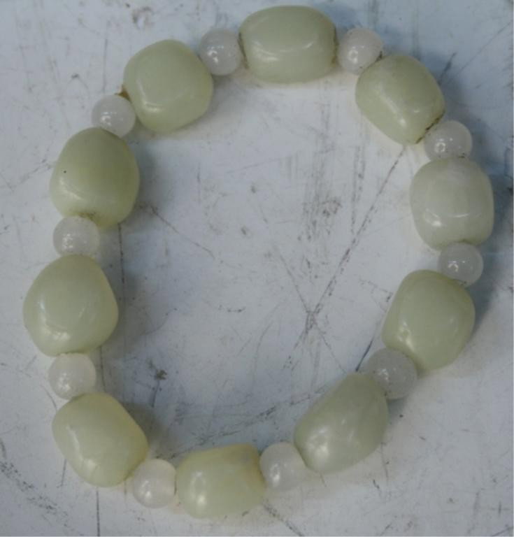 Chinese Jade Beaded Bracelet - 5