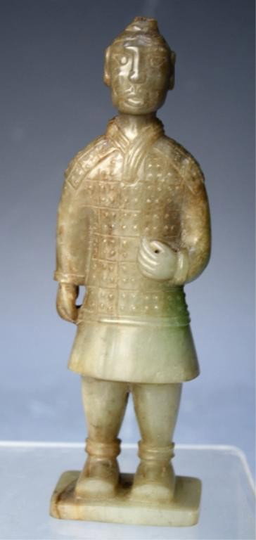 Chinese Carved Jade Soldier Figure