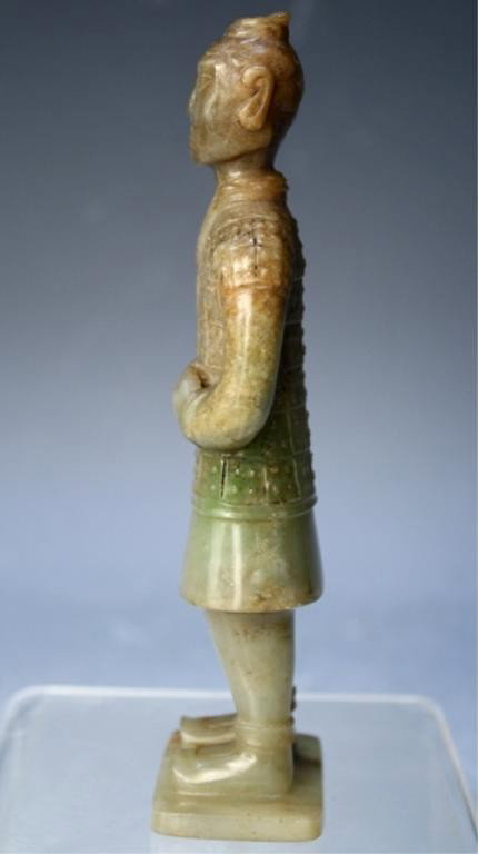 Chinese Carved Jade Soldier Figure - 2