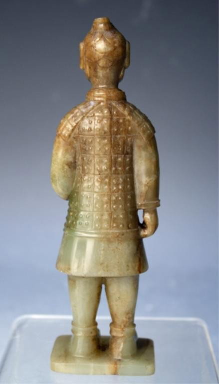 Chinese Carved Jade Soldier Figure - 3