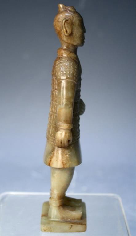 Chinese Carved Jade Soldier Figure - 4