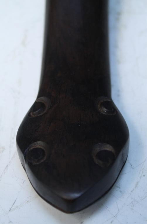 Chinese Zitan Ruyi Scepter with White Jade Inlay - 6