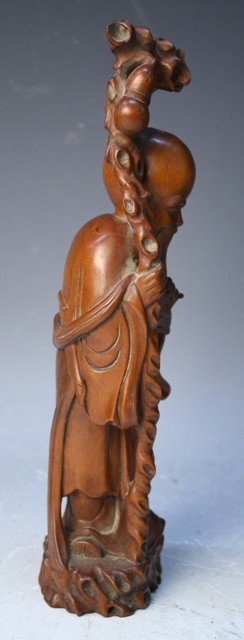 Chinese Carved Boxwood God of Longevity - 4