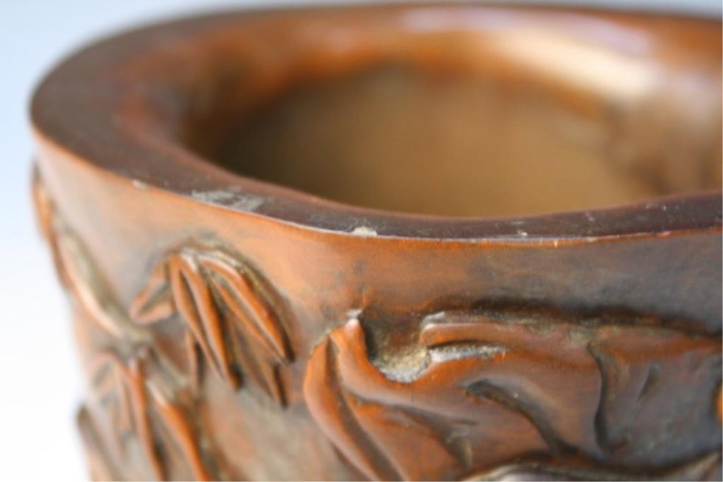 Chinese Carved Boxwood Brushpot - 6