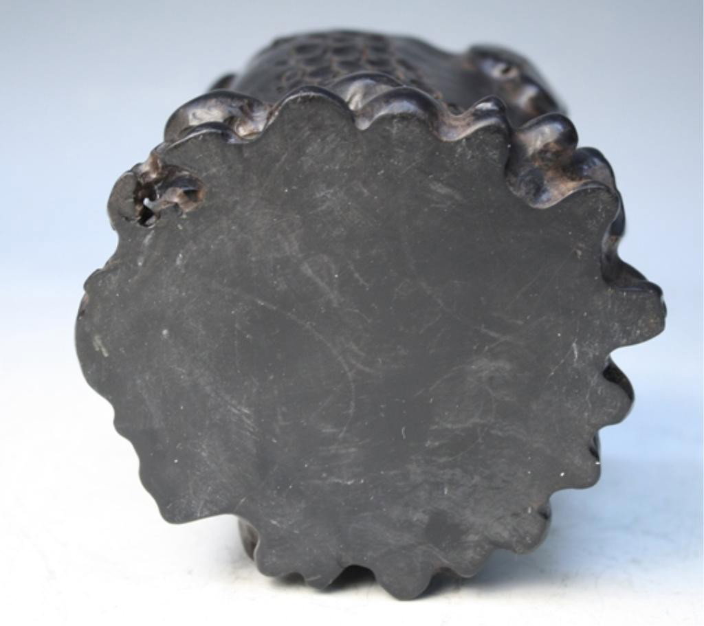 Chinese Carved Zitan Brushpot - 10