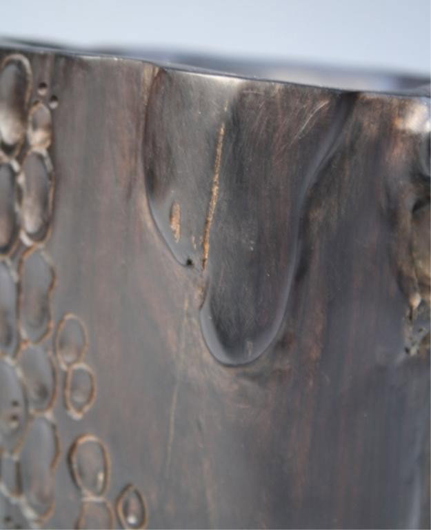 Chinese Carved Zitan Brushpot - 4